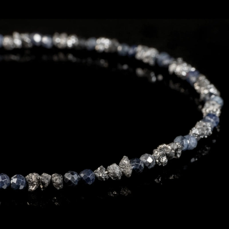 Silver Black Diamond - Sapphire Bracelet I (2mm) - Primary Specimen