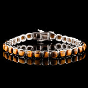 Tiger Eye - Silver Tennis Bracelet I