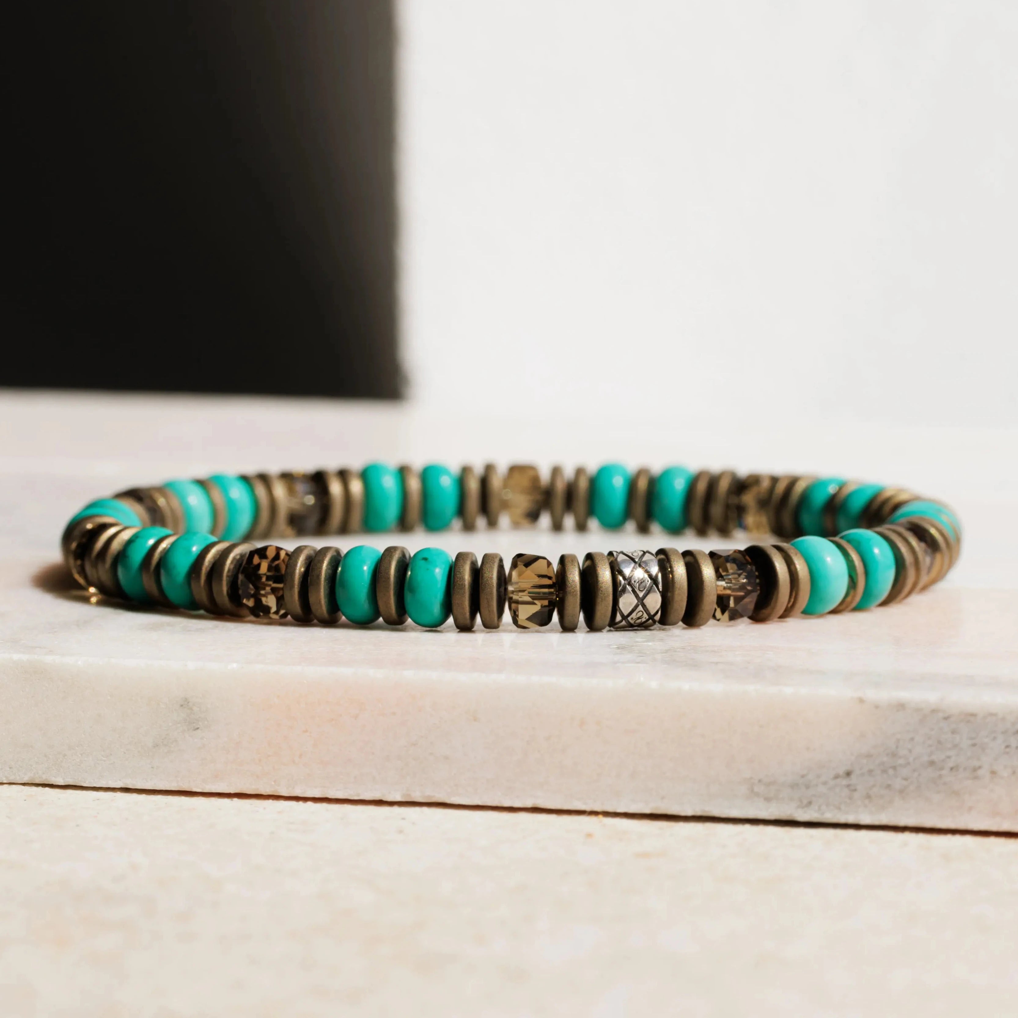 Turquoise - Bronze Hematite Bracelet I (6mm)