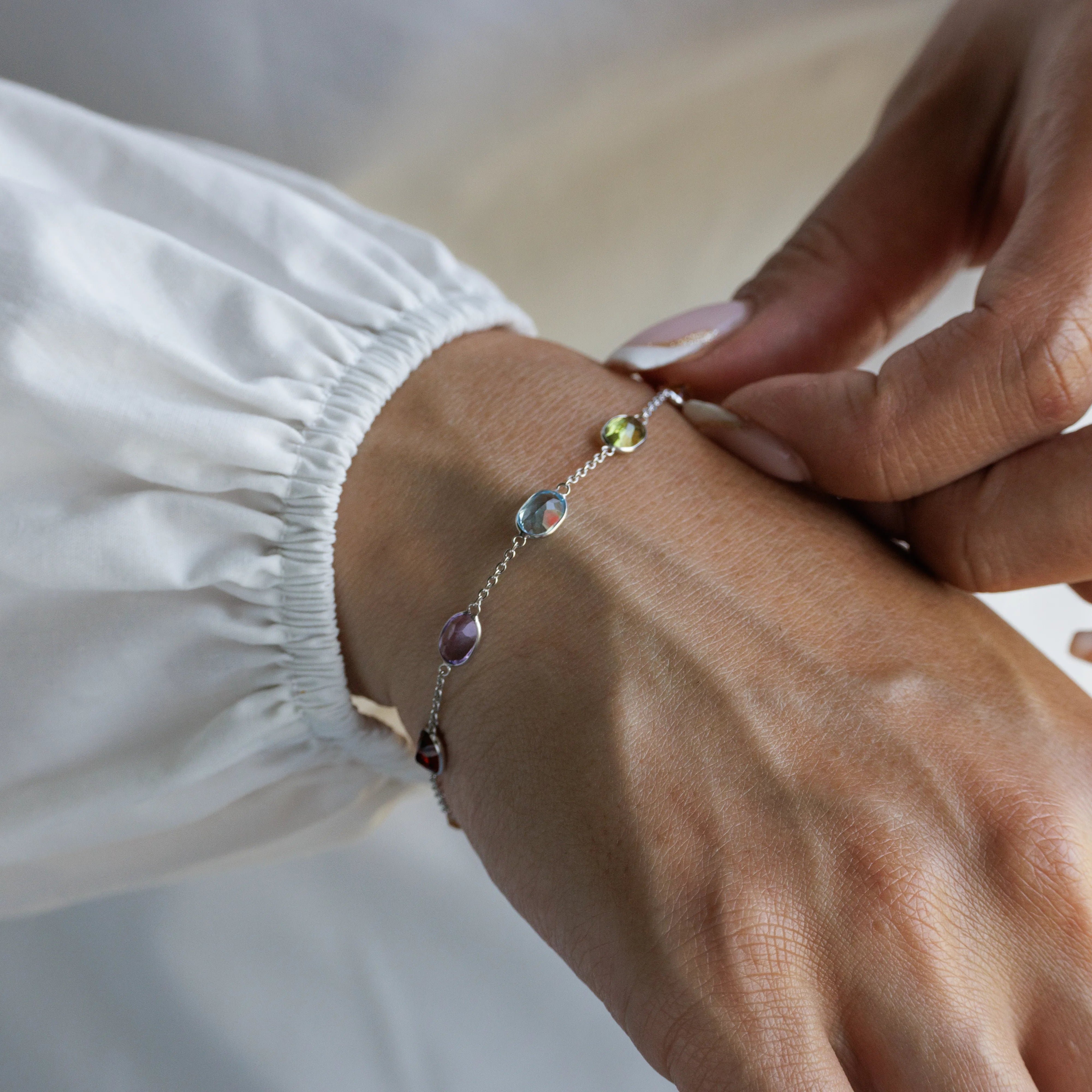 White Gold Multicolor Bracelet II (7x5mm)
