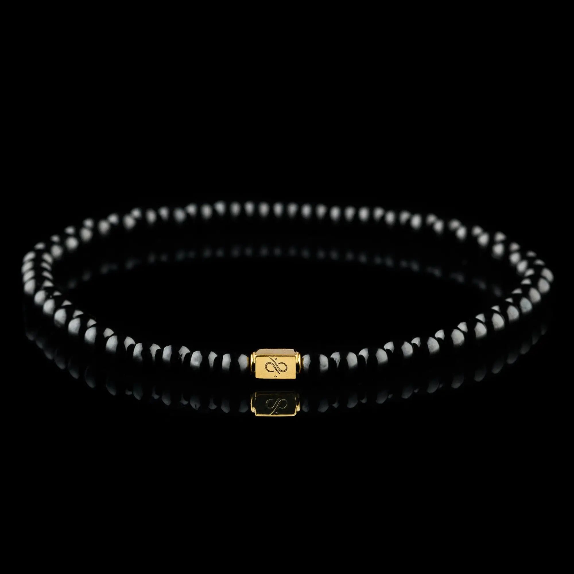 Pulsera de Oro con Turmalina Negra II (4mm)