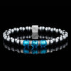 Blue Murano - Hematite  Bracelet V (8mm)