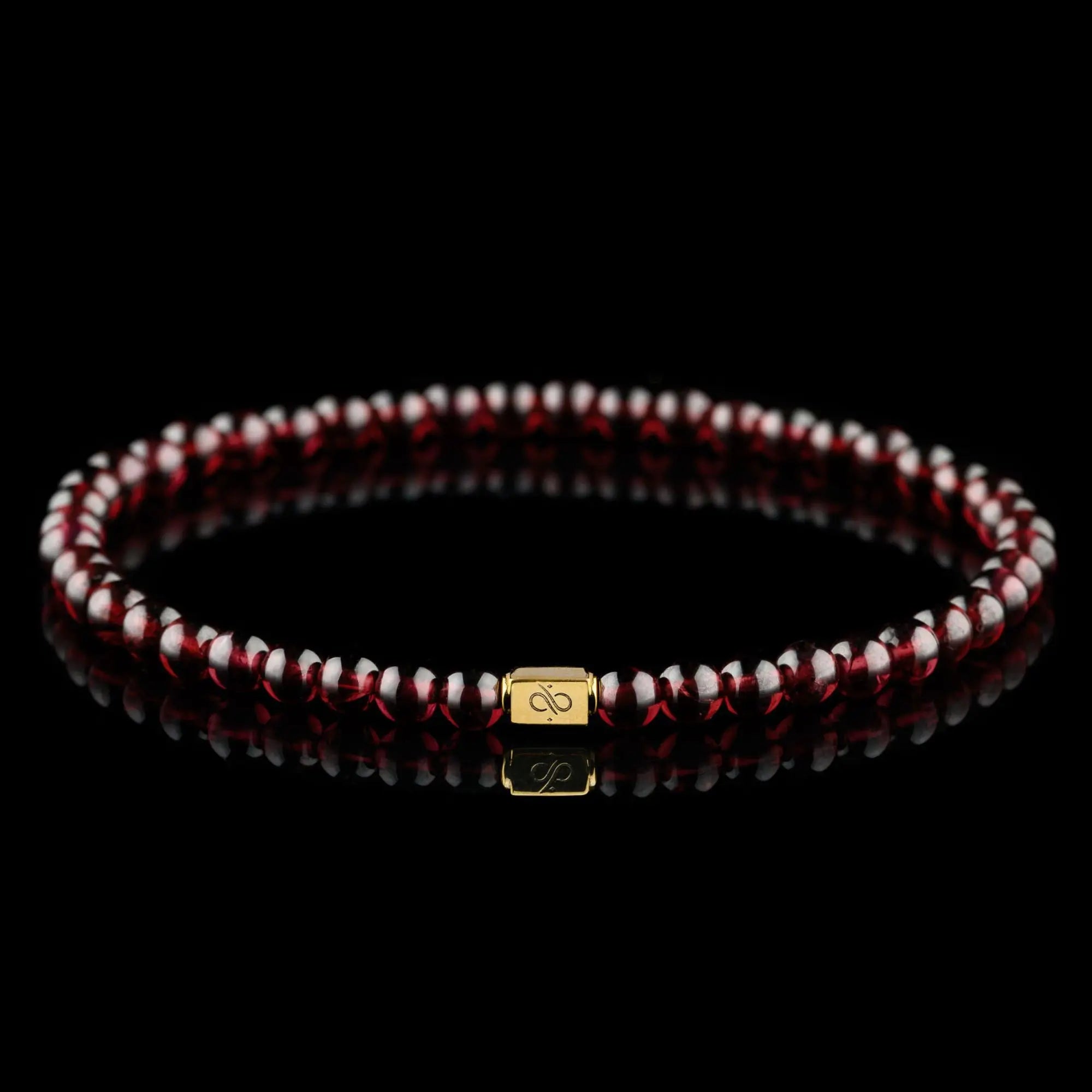 Red Garnet Gold Bracelet I (4mm)