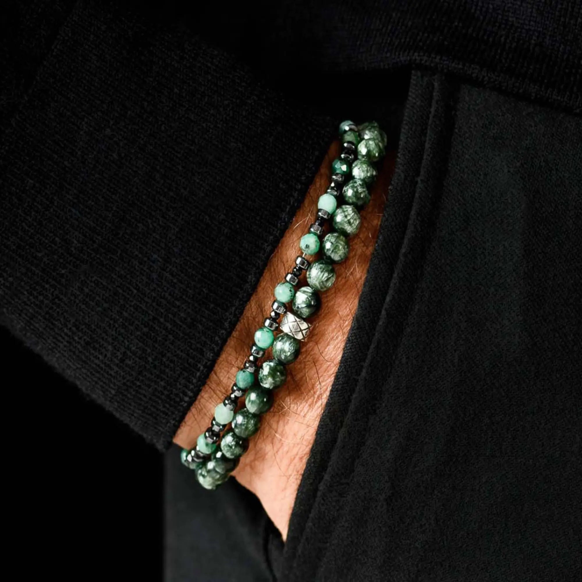 Emerald - Black Spinel Bracelet (4mm)