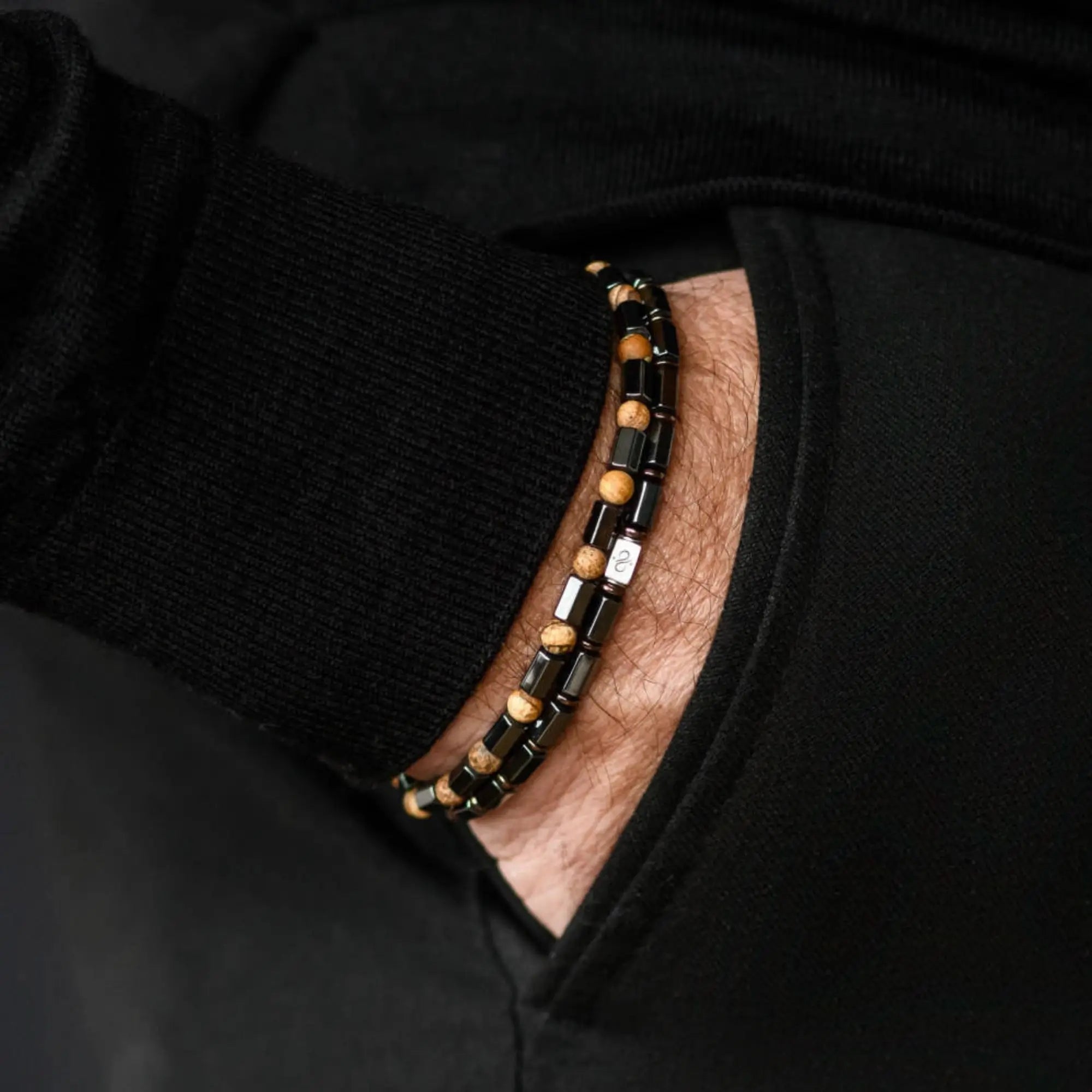 Landscape Jasper Hexagon Bracelet VII (4mm)