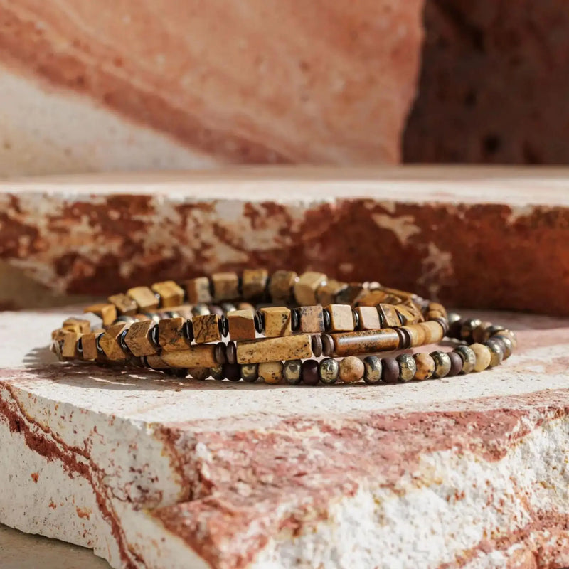 Landscape Jasper Bracelet X (4mm) - Primary Specimen