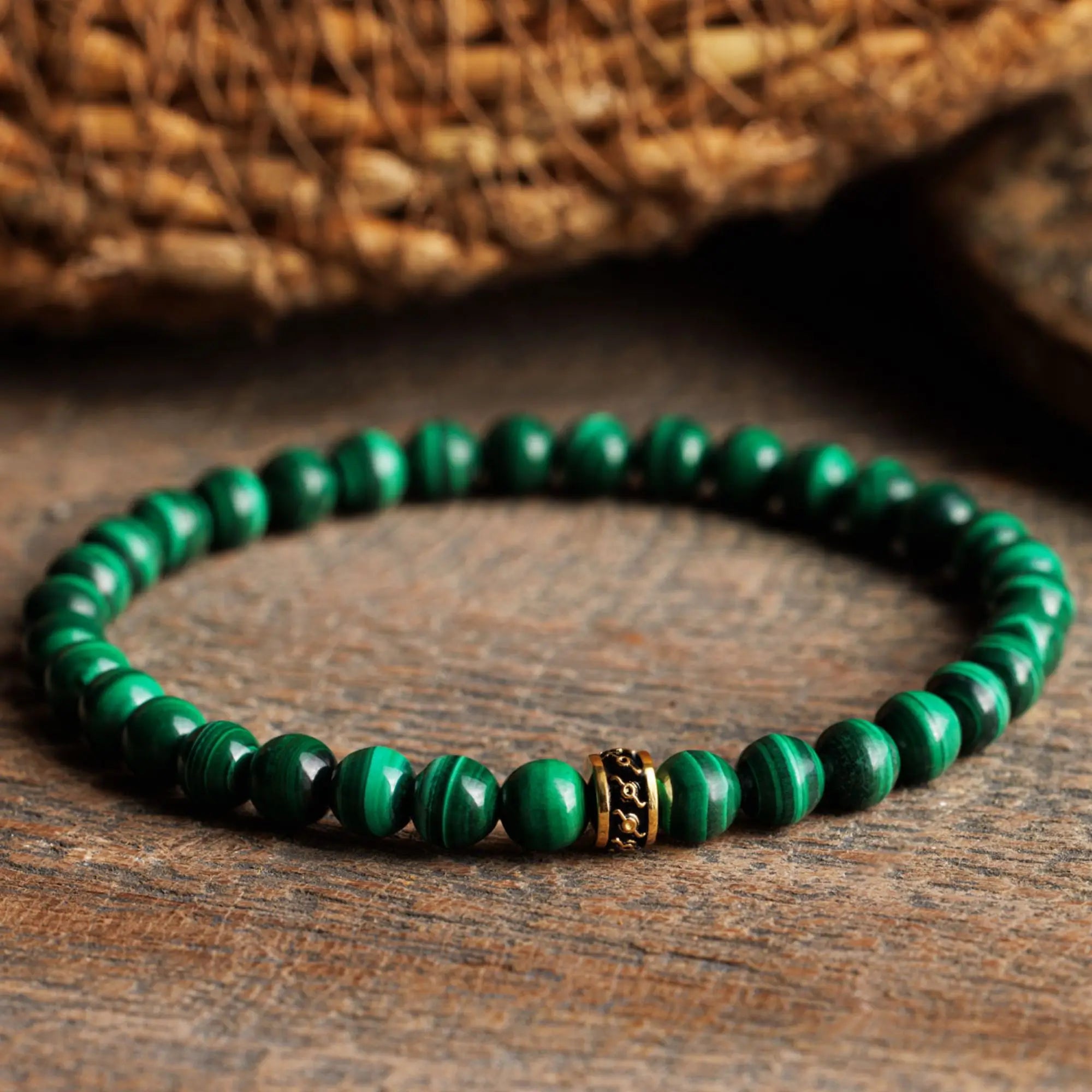 Malachite Gold Bracelet I (6mm)