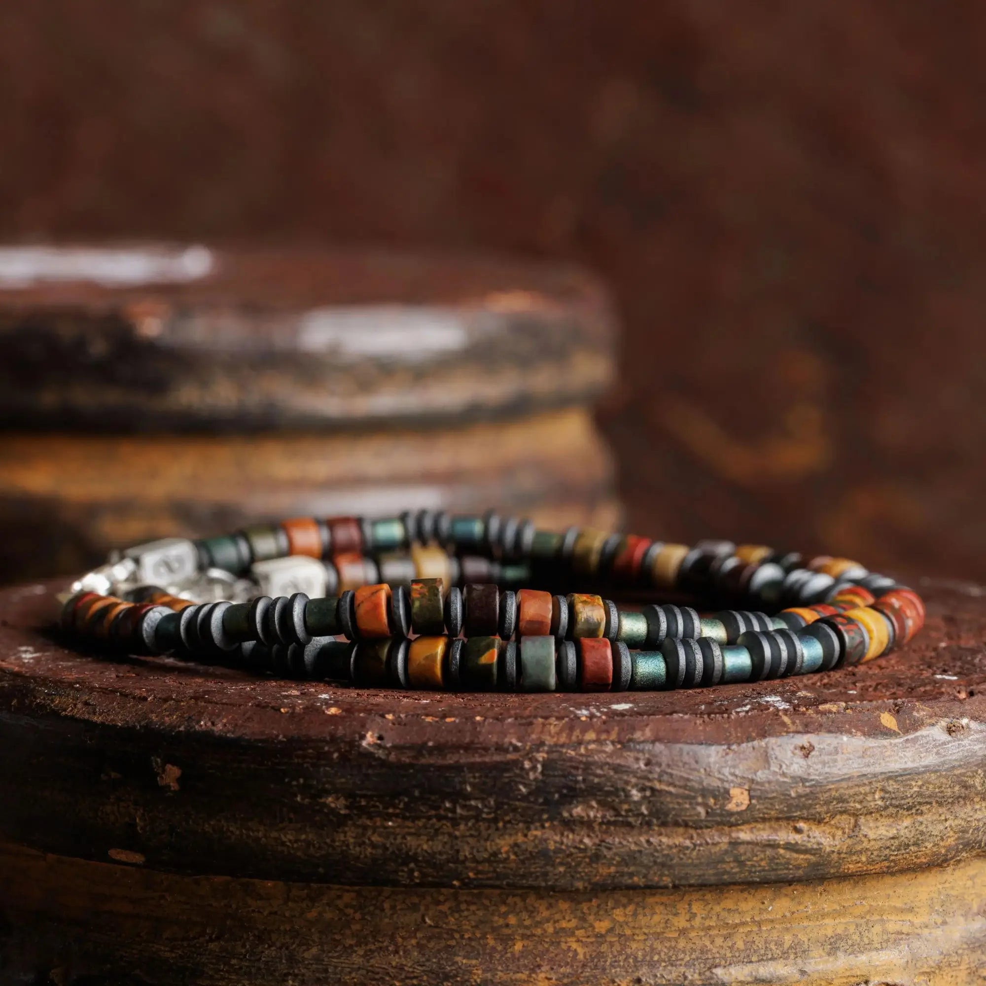 Multicolor Picasso Jasper Bracelet V (4mm)