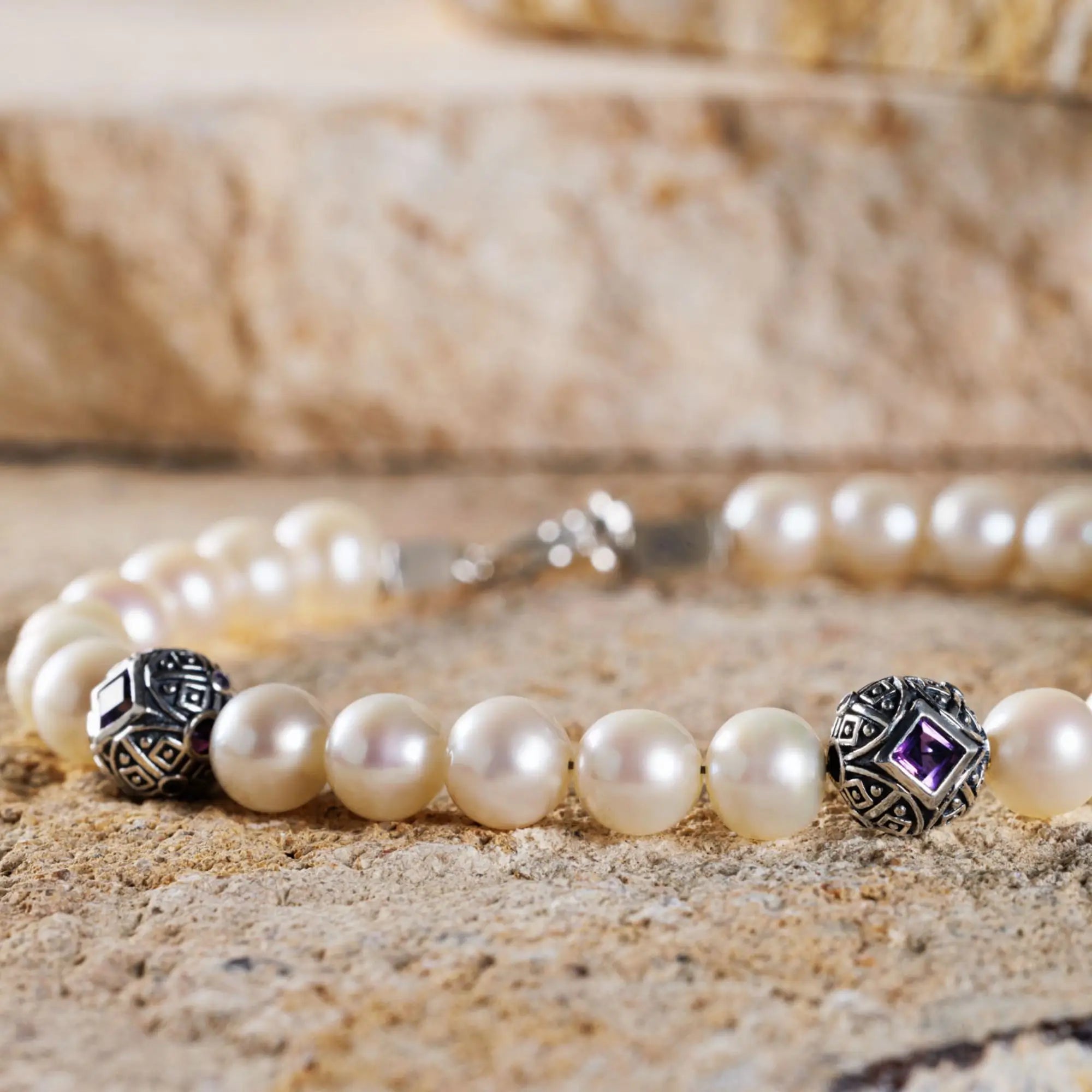 Paladin Amethyst - Pearl Bracelet II (8mm)