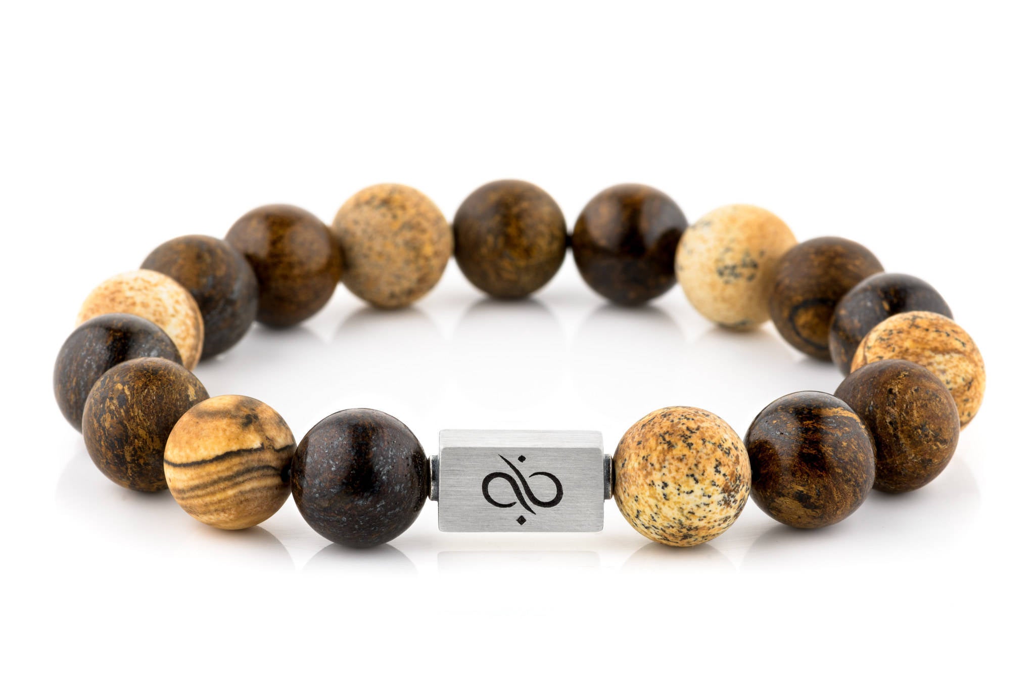 Classic Mixed Duo, 12mm, Silver bracelet (1916598157366)