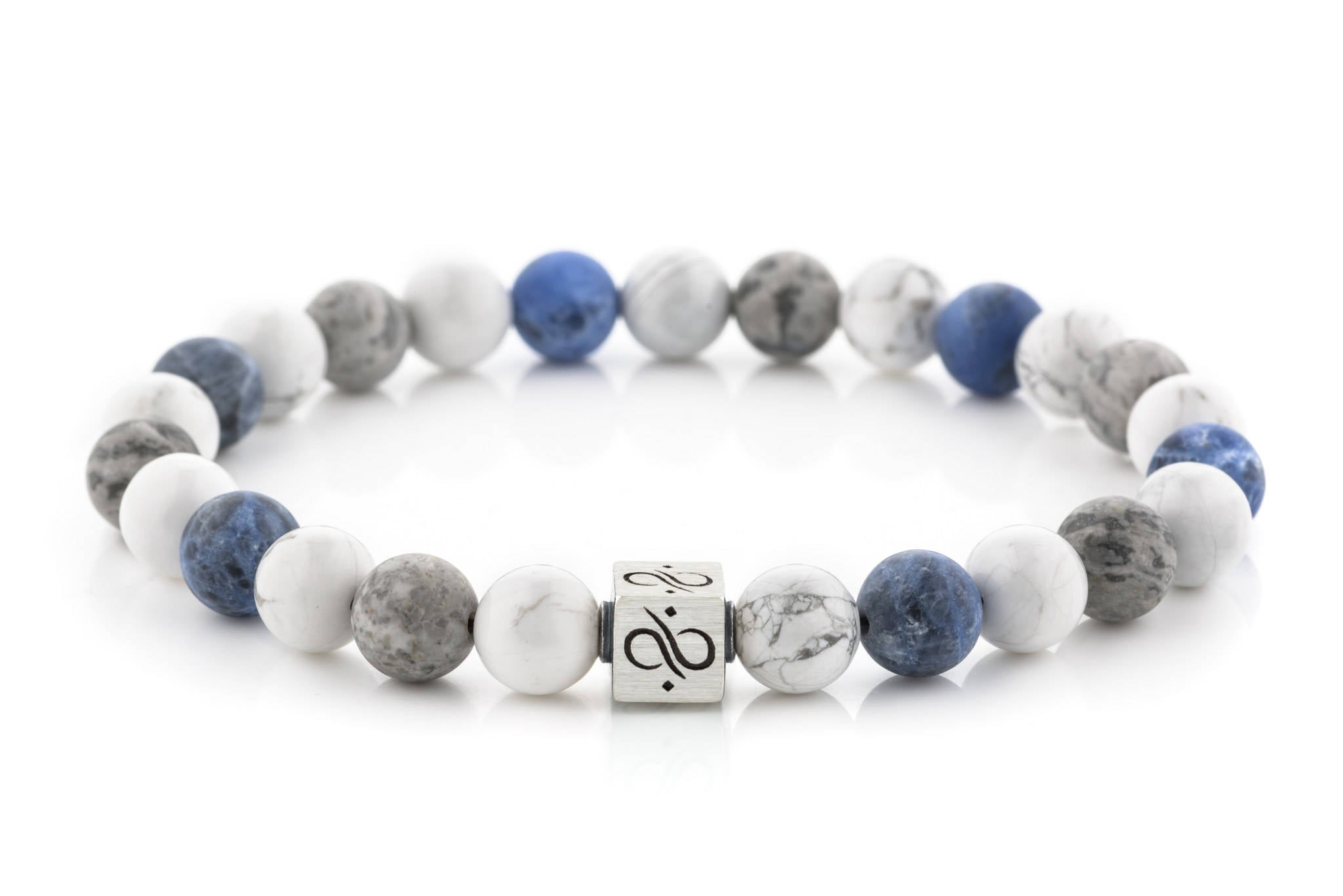 Classic Mixed Quattuor, 8mm, Silver bracelet (534920495163)