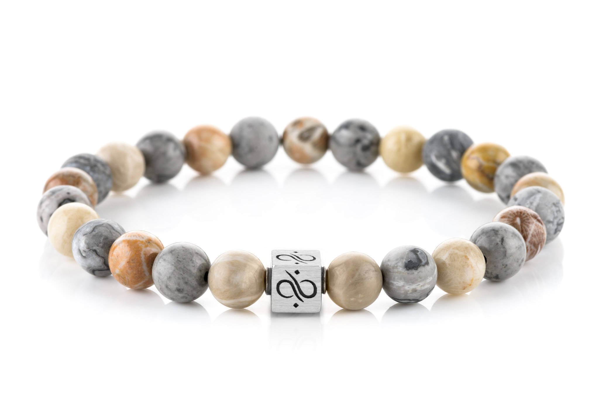 Classic Mixed Quinque, 8mm, Silver bracelet (573877092411)