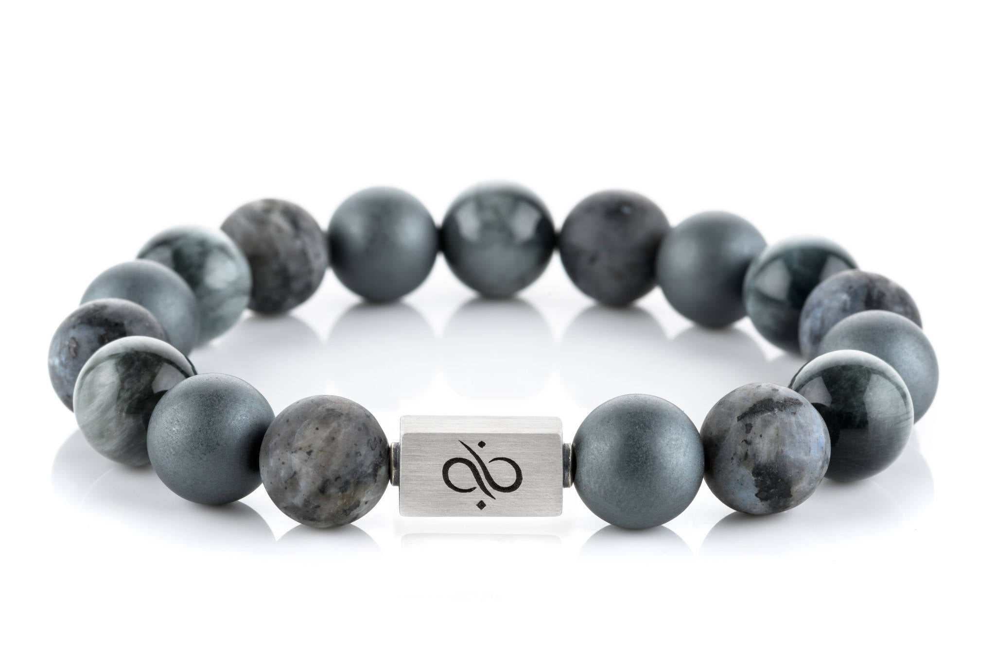 Classic Mixed Caligo, 12mm, Silver bracelet (1916597731382)