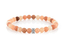 Abacus Matte Orange Aventurine, 6mm, Silver bracelet (2142440620086)
