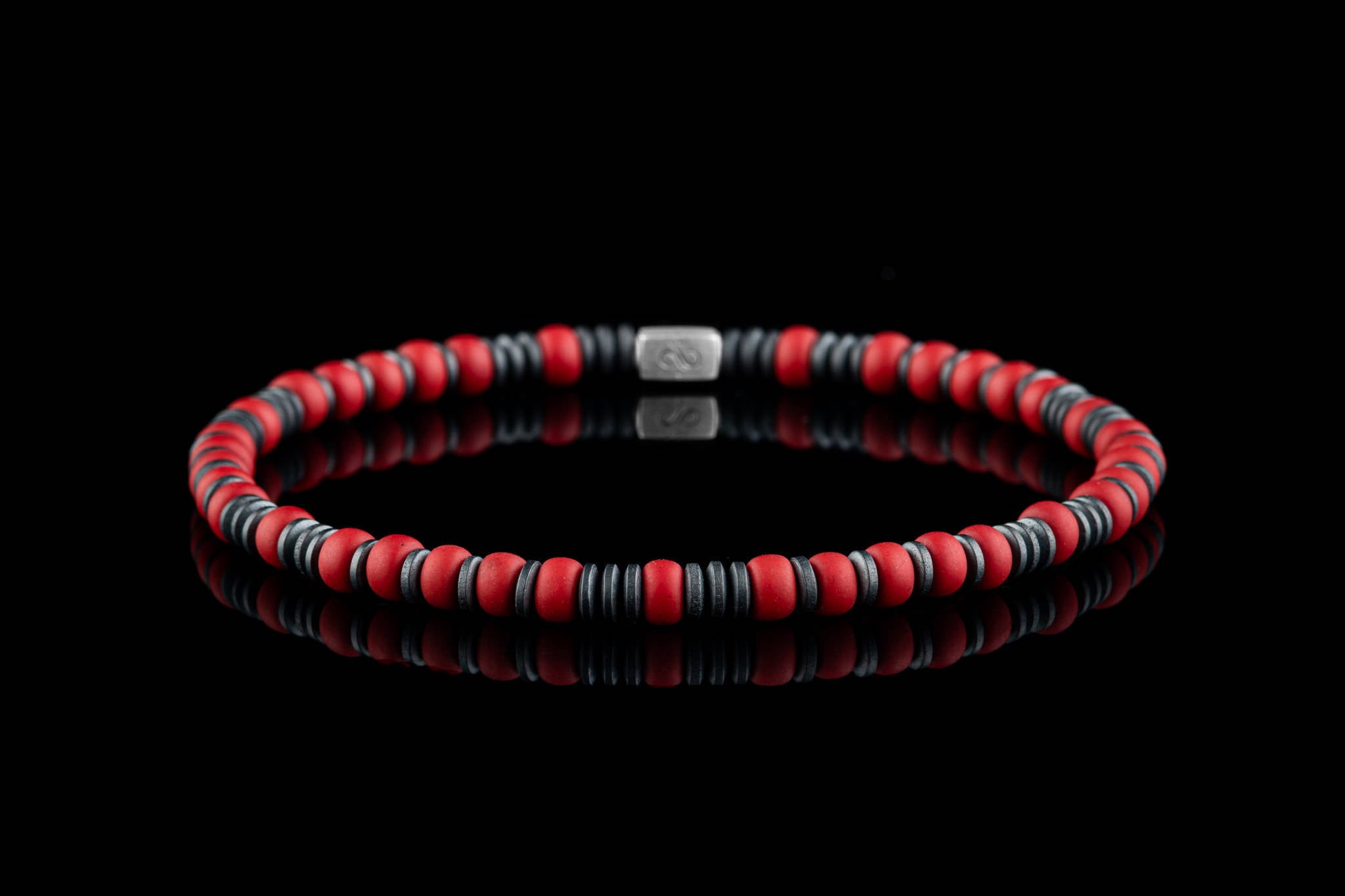 Hematite - Red Bracelet VII (4mm) (6675504758838)